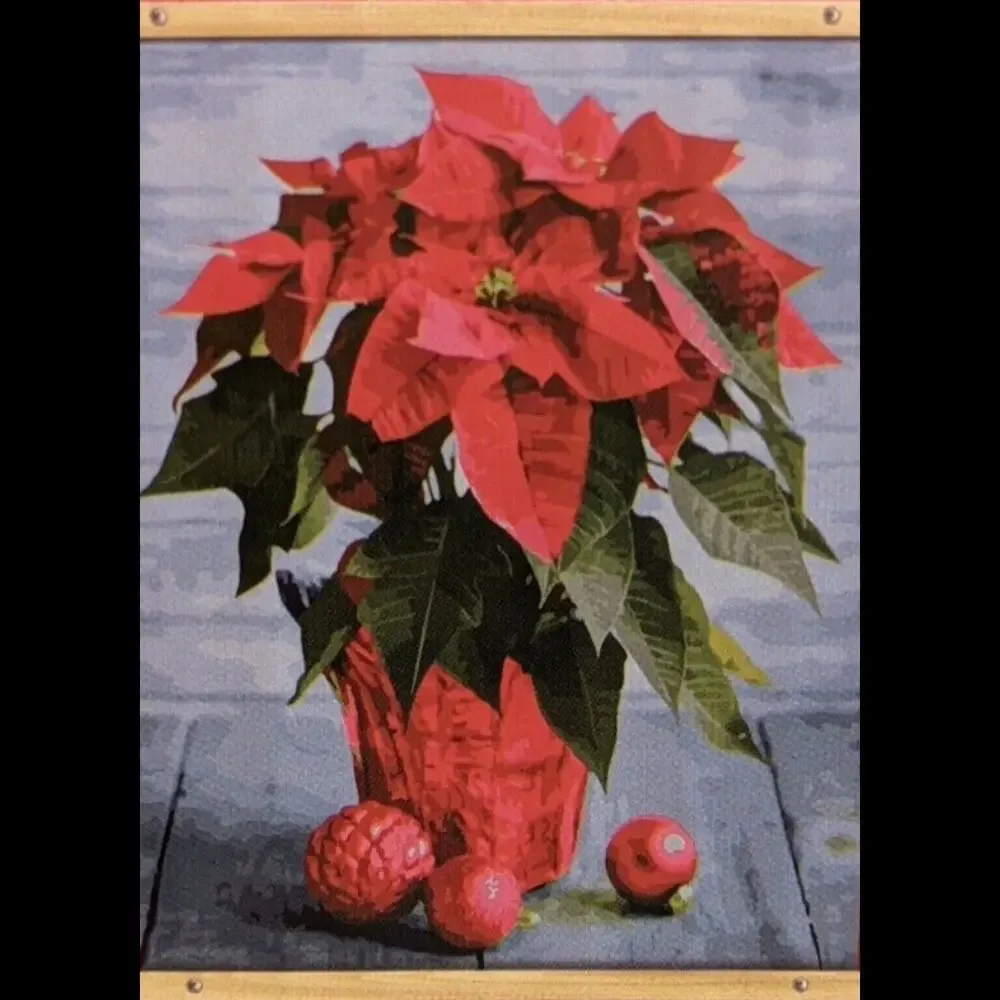 Artist's Loft Paint by Number Kit Christmas Poinsettia 16